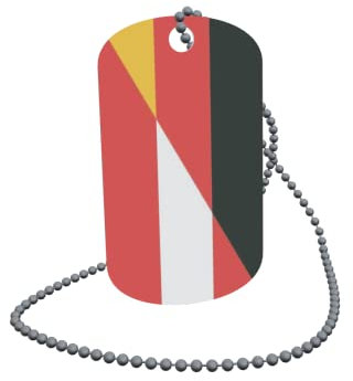 U24 Dog Tag Erkennungsmarke ID Tag an Kette Flagge Deutschland-Österreich Alu 30 x 50 mm