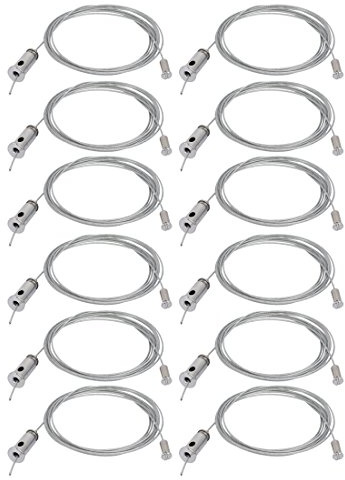 Ruilogod 12pcs 3 Meters Lighting Suspension Cable Hanging Chain Cylinder Attachment Head (id: 74c 8f6 8c3 6b1 456