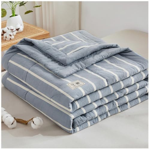 TOULIVER Ganzjahresdecke Steppdecke, Antiallergisch für Allergiker 100% Baumwolle Bettdecke Double Face Atmungsaktiv Leichte Sommerdecke, Waschmaschinenfest,F,150x200cm