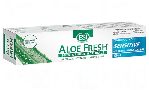 ESI - Aloe Fresh Sensitive Retard, Zahnpasta mit Aloe Vera und Xylitol, angereichert mit Pflanzenextrakten, geeignet für empfindliche und zarte Zähne und Zahnfleisch, ohne Fluorid und Saccharin, 100