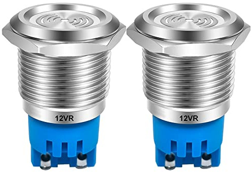 Gebildet 2pcs DC 12V 19mm Alarme Buzzer avec Lampe Flash 90dB Indicateur Flash Buzzer, pour Panneau de Commande Électrique, Projet DIY (LED Rouge)