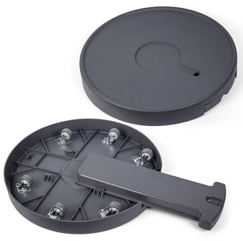 HEYQK Pflanzenroller mit unsichtbaren Rädern, rollender Pflanzenständer für innen und außen, 420 mm, Grau, bis 200 kg belastbar, 2 Stück