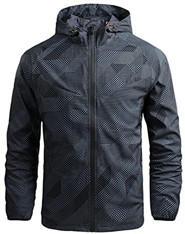 LIANGTUOHAI Veste de pluie pour homme imperméable et respirante - Veste de cyclisme coupe-vent - Veste d'extérieur softshell légère - Coupe-vent pliable - Pour vélo et moto - Manteau de pluie avec