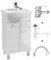 Domodomo - Mueble de baño con lavabo, 86 x 50 x 30 cm, mueble de baño de pie con cajón y armario inferior, lacado, elegante juego con lavabo de cerámica