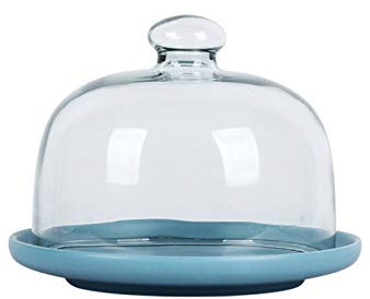 OQHAIR Food Food Covers,Splatter Covers,Bread Keep Fresh Disk Set, Fruit and Vegetable Trays Transparent Glass Dome Cover Cheese Dome Steak Dome Ceramic Disc Plates3 Size Lids (Color : T