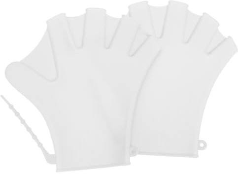 Baluue Webbed Swim Gloves 1 Pair Silicone Swimming Gloves Adjustable Swim Paddles for Pool Training Diving Auxiliary Gloves for Water Fitness Surfing and Body Surfing Men Women Adults