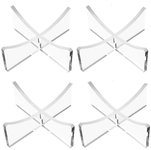 UoYeet Ballständer für Präsentation und Aufbewahrung, 4er-Pack klare Acryl-Ballhalter für Softball, Baseball, Tennisball und Feldhockey, 1,9x1,9x1 Zoll