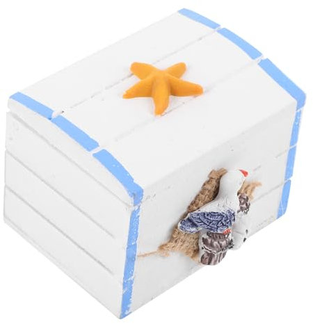 Warmhm Kastenkasten Mediterrane Schmuckschatulle dekoratives Schmucketui Dekorative Box mit Seestern Wohnkultur Vintage-Dekor Kleinigkeiten-Organizer schmuckschatullen aus holz Ohrringe