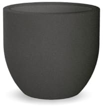 newgarden Macetero Redondo Azalea Decorativo para Interior y Exterior. Muy Resistente a los Rayos UV. Maceta Grande para Flores y Plantas Hecho Polietileno en España (ø40x33 cm, Antracita)