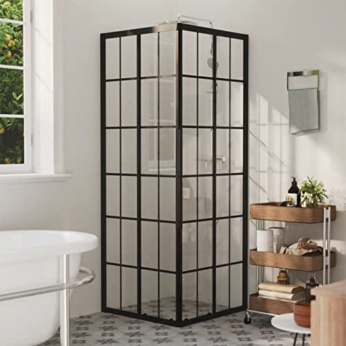 Tidyard Cabine de Douche ESG 80x80x180 cm, Pare-Baignoire Paroi de Douche, Écran de Douche Fermeture de Baignoire Mur Panneau de Douche pour Salle de Bain