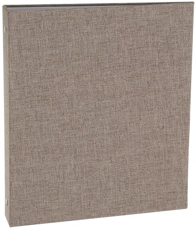 PATIKIL 3 Anillas Carpeta, Tamaño A5 Flexible Carpeta Redonda de Gran Capacidad de Lino para Negocios Hogar Aula, Gris Oscuro