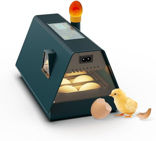 FIVMEN Brutautomat Vollautomatisch 10 Eier Egg Inkubator Brutmaschine Brutkasten für Hühner, Enten, Gänse und Tauben mit Display, Automatischem Wenden und Eierlampe