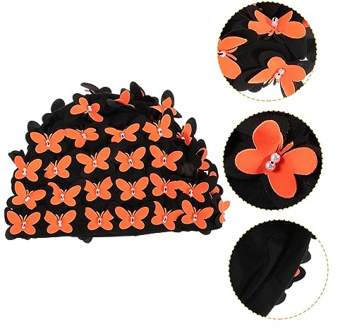 SUPVOX Women Elastic Swim Cap for Hair Comfortable and -Skid Swimming Hat Ear Breathable Material for Girls and Adults