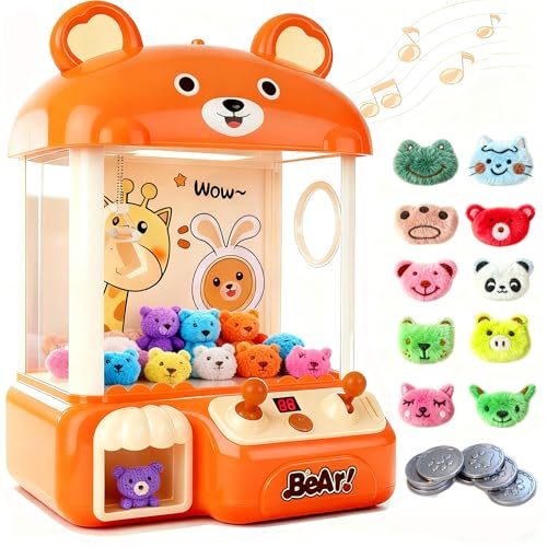 nicknack Large Claw Machine for Kids, Vending Machine Grabber Arcade Game with Coins & Dolls and Adjustable Music, Christmas Birthday Gift for Kids Girls Boys Ages 3+