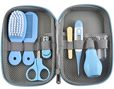 Kit de preparación para bebés, artículos para el cuidado del bebé, conjunto de elementos esenciales de cuidado, conjunto de suministros, kit portátil de salud de 8pcs, uña de cortador de segurid..