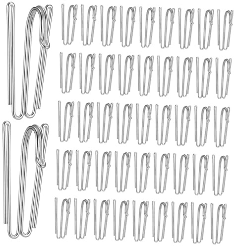 MAGICLULU Ganchos para Cortinas De Acero Inoxidable 50 Piezas Resistentes y Portátiles Diseño Flexible y Ligero para Cortinas Plisadas Uso Ventanas y Hogar