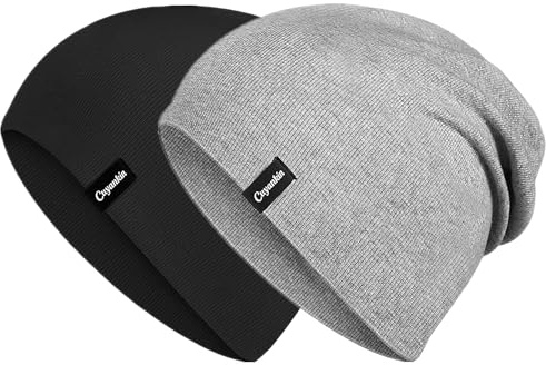 Cuyankin Mütze Damen Herren, Slouch Beanie Mütze aus Baumwolle, Leicht & Atmungsaktiv Dünne Mütze, Weich Doppellagig Longbeanie Perfekt für alle Jahreszeiten