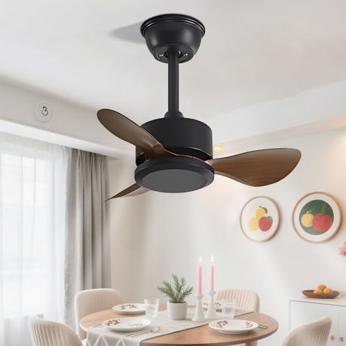 IBalody Ventilatore a Soffitto Moderno 22 Senza Luce 6 velocità, Eliche 3 Pale, Motore DC Reversibile, Telecomando per Camera da Letto, Cucina e Patio Ventilatore a soffitto