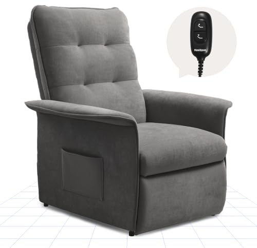 FLEXISPOT Sillón Relax Eléctrico Reclinable con Soporte para Móvil, Sillón Reclinable, Sofá Relax Ergonómico para Salón, Dormitorio y Cine en Casa, Ahorro de Espacio, Gris Humo