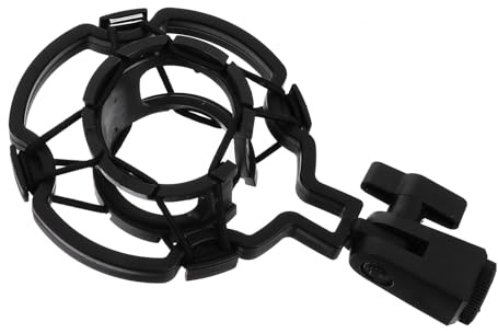 MAGICLULU Soporte Antivibración para Micrófono de Condensador, Plástico Resistente Negro, Montaje Suspensión Amortiguadora para Estudio y Grabación
