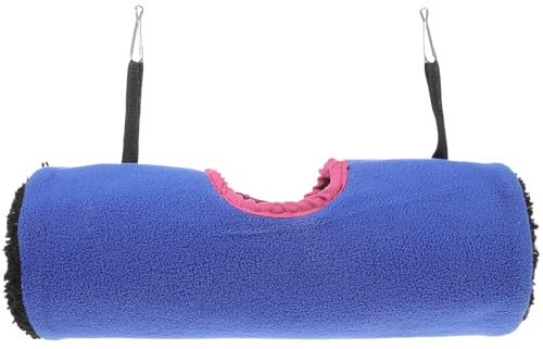 Luxshiny Túnel para Hámster y Loro de Felpa Azul, Escondite Cómodo y Cálido para Mascotas Pequeñas en Piso o Coche, Juguete Interactivo y Refugio Seguro