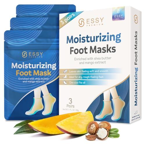 Essy Fuktgivande Fotmask i Strumpor, Sheasmör & Mango, 3 Par Strumpor