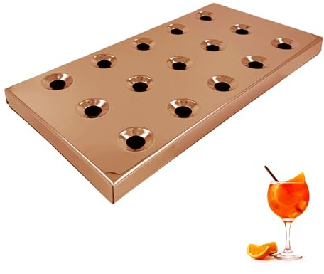 Chabrias Ltd Premium Aluminium Copper Bar Drip Tray 42.2cm – Rust-Resistant Spill Tray with Durable Copper Lacquer Finish, Heavy-Duty Spill Catcher for Home Bars, Coffee Shops, Pubs & Restaurants