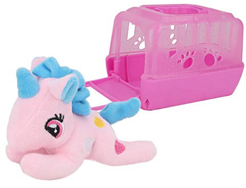 Toyland® 15cm Plush Unicorn In Carrier - Assorted Colours - Baby Pink Pet Carrier - Girls Stuffed Animals