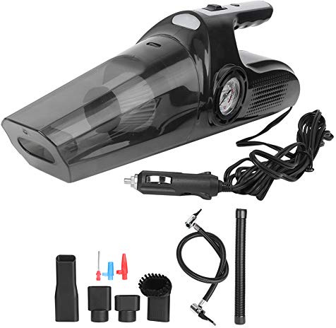 Fdit 120 W Vier-in-Staubsauger mit Lampe, Luftpumpe, 3,9 m für Fahrzeuge, Staubsauger, Trocken, Fahrzeuge, feucht, Zigarettenanzünder, 12 V, Zeiger, kabelgebunden