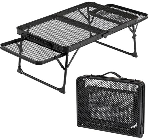 Table de gril pliante de 3 pieds, table de support PGrill, table de camping pliante en aluminium à hauteur réglable, organisateur de table de camping léger pour pique-nique en plein air, plage, cuisi