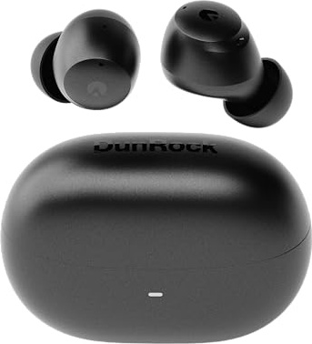 DunRock Pop Auricolari In-Ear Bluetooth 5.2 con ANC Ibrido, Modalità Trasparenza, App, 32h Batteria, 6 Microfoni ENC, Touch, USB-C, True Wireless per Chiamate, Sport e Viaggi – Nero