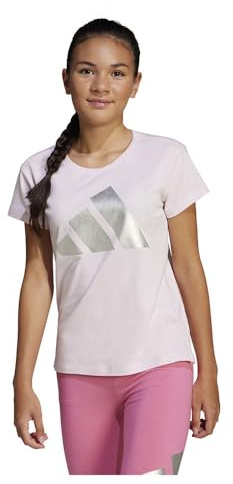 adidas T-Shirt pour Enfants Essentials Glam Saison Filles, CLPINK/SILVMT, 7-8 Years, Clpink/Silvmt, 7-8 Ans