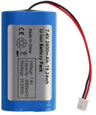 7,4 V 2600 mAh Lithium-Ionen-Akku mit JST-XH 2,54 mm 2-Pin-Stecker – Wiederaufladbarer Akku mit hoher Kapazität für RC-Autos, Helikopter, Boote, Bluetooth-Lautsprecher und Elektrowerkzeuge