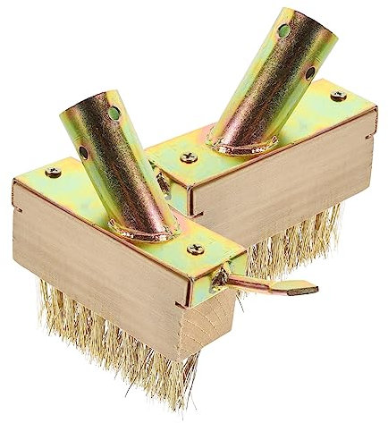 ibasenice 2 Stücke Garten Wurzelbürste mit Holzgriff Effizientes Werkzeug zur Unkrautentfernung Ritzen für Gartenarbeit und Landschaftspflege