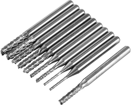 Tnfeeon 10 Brocas de Carburo de Tungsteno para Corte de Precisión para Placas de Circuito PCB, Metales, Plásticos, Fresas de Alta Dureza que Garantizan un Acabado Limpio y Suave en Electrónica