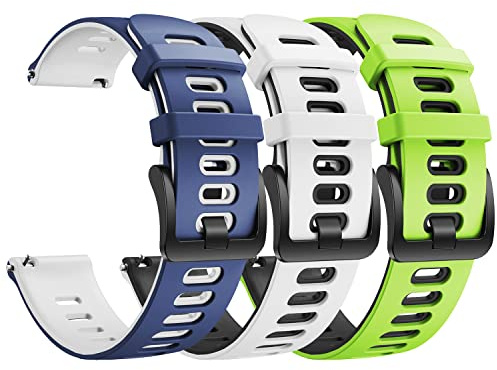ANBEST 20mm Silikon Armbänder Kompatibel mit Garmin Vivoactive 3/Galaxy Watch 42mm/Gear Sport Armband, Ersatzarmband Passend für Forerunner 245/645/Vivomove HR/Galaxy Watch Active 2 40mm