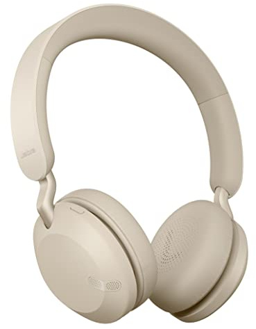 Jabra Elite 45h Cuffie On-Ear Wireless, Cuffie sovraurali solide, pieghevoli e con autonomia della batteria pari a 50 ore, 2 microfoni per le chiamate, Oro beige