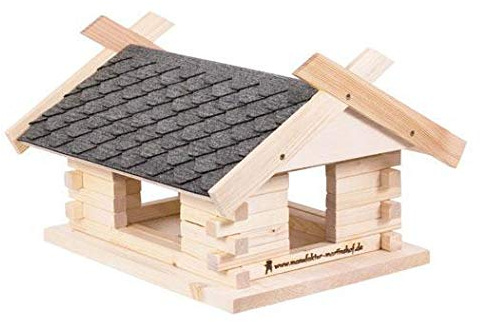 Vogelhaus (groß), Schiefer grau Manufaktur Martinshof L : 44,00 cm B: 37,00 cm H: 27,00 cm Vogelhäuschen, Futterhäuschen Outdoor. Holz