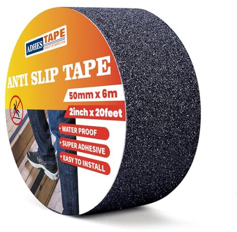 ADHES Antirutsch Klebeband Anti Rutsch rutschfest Sicherheit Klebeband Stufen Band Grip Tape für Treppen Bodenbelag,50mm x 6m,Wasserdicht,Hohe Traktion