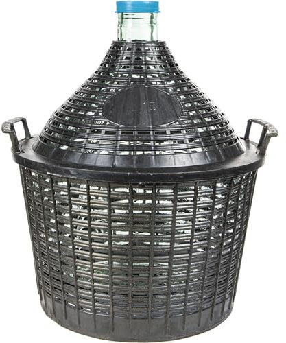 lilawelt24 Weinballon mit Korb Glasballon Gäreimer Gärballon Gärbehälter (Weinballon 15L)