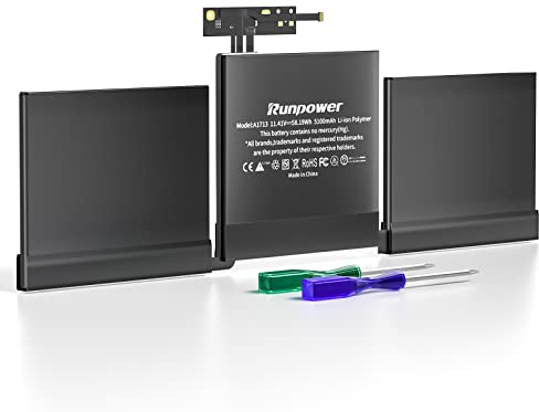 Runpower A1708 A1713 A2171 Ersatz-Laptop-Akku ist kompatibel mit MacBook Pro 13 Zoll A1708 (Ende 2016, Mitte 2017) A2159 (2019) A2289 A2338 (2020) 5100 mAh 11,41 V 58,19 WH