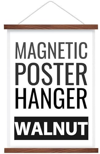 Magnetischer Posteraufhängerrahmen, 48.9 cm breit, Walnuss, starker Magnet, Premium-Holz und schnelle Montage, Wandbehang Holzrahmen für Poster, Schriftrolle, Bild, 48.3 x 33.8 cm, 48.3 x 63.5 cm