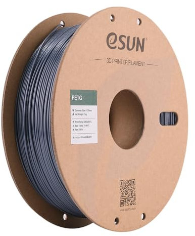 eSun PETG Filament, PETG 3D-Drucker Filament, 1.75mm / 1kg - Grau (solidgrey)