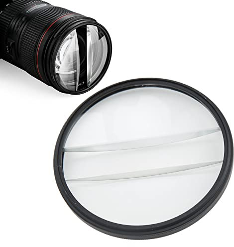 Filtro Diottrico a Doppio Vetro Diviso, Filtro per Fotocamera a Prisma Diottrico Diviso da 77 Mm Filtro per Obiettivo Diottrico Diviso in Doppio Vetro Sfocatura Filtro Centrale per Fotocamere SLR Scat