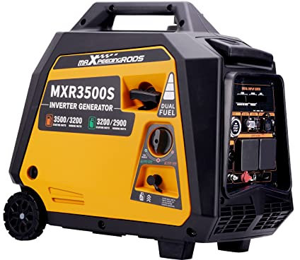 maXpeedingrods 3500W Petrol Inverter Generator Dual Fuel 4-Stroke Electric Start Generator for Camping, RV Travel, Home, or Jobsites