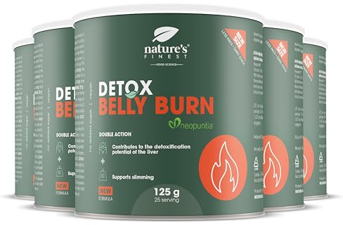 Nature's Finest by Nutrisslim Detox Burn Powder - Liver and Digestive Support - Weight Management with Opuntia (Nopal), Chlorella, Artichoke Extract and Milk Thistle - Natural Orange Flavor - Vegan