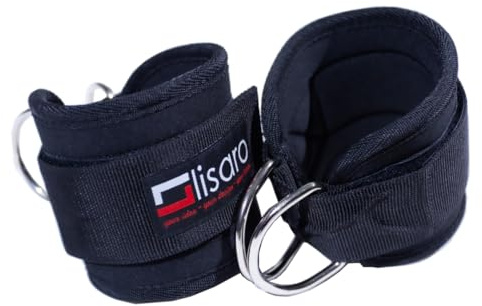Lisaro Fußschlaufen – Premium Knöchelmanschetten für Kabelzugtraining (2 Stück) – Perfekt für Beine, Po & Adduktoren | Fitness Fußmanschetten für Kabelzug, Krafttraining & HomeGym