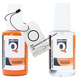 uniQum Autolack Stift + Klarlack im Vorteilsset für OPEL SCHNEEWEISS/OLYMPIC/SUMMIT WHITE 40R Autolack Reparatur 2 x 30 ml