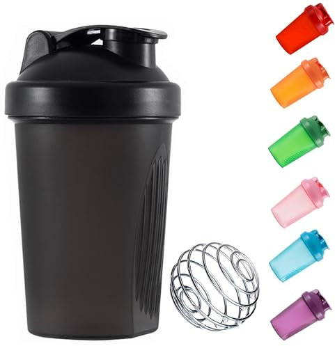 KANGSIT Protein Shaker Bottle 400ml, with Wire Mixing Ball, Leak-Proof, BPA Free, Perfect for Mixing Powdered Shakes, Dishwasher Safe