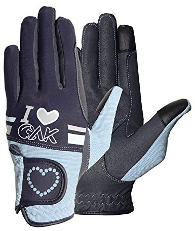 AK Love Horse Riding Gloves Gants d’équitation pour Femmes, Hommes et Enfants pour Toutes Les Saisons AKRS-6388 (Marine/Ciel, S)